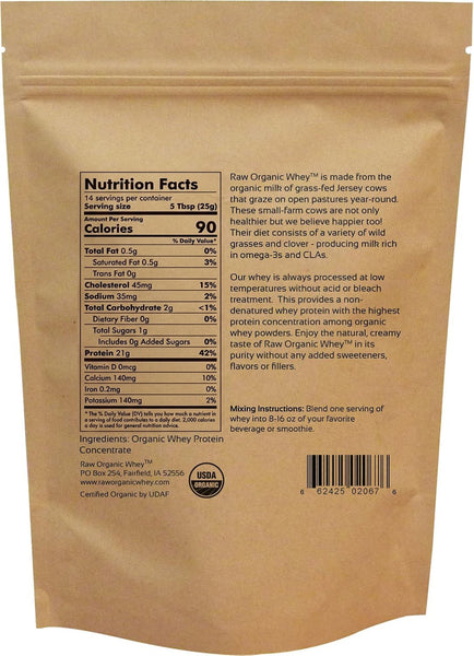 Raw Organic Whey Protein - 12 oz